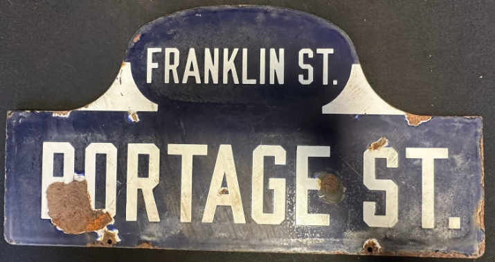 Franklin & Portage Cobalt Blue & White DSP Street Sign