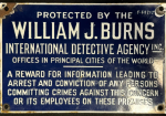 William J Burns Detective Agency Cobalt Blue SSP Sign