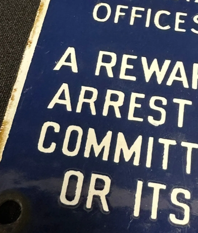 William J Burns Detective Agency Cobalt Blue SSP Sign
