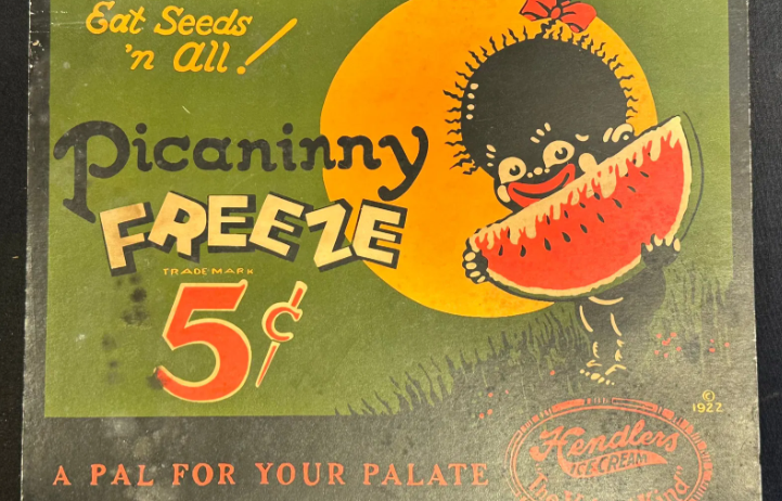 Hendlers Ice Cream Picaninny Freeze Watermelon Cardboard Sign
