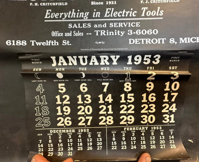 Electric Tool Service 1953 Detroit Calendar Leading Leady Zoe Mozert Nude Ballarina