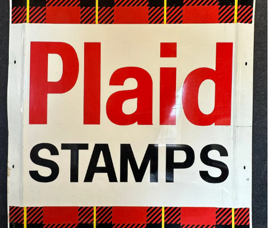 Plaid Stamps SST Advertising Sign