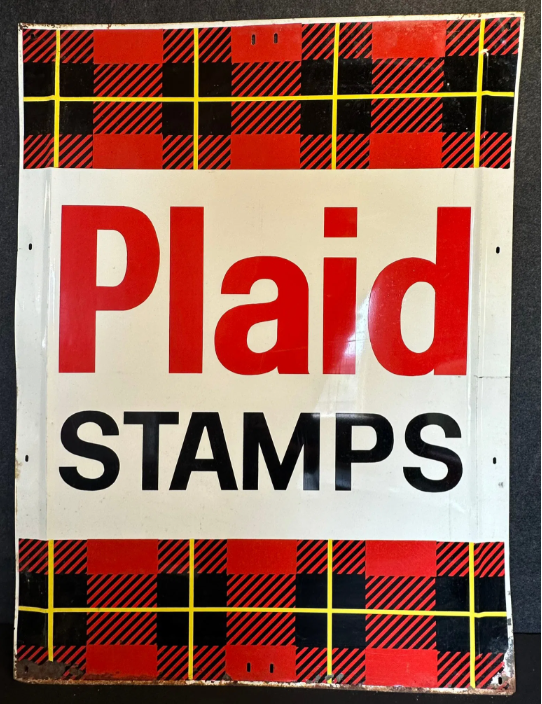 Plaid Stamps SST Advertising Sign
