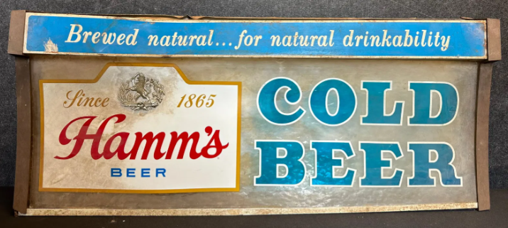 Metal & Plastic Hamm’s Beer Cold Beer Sign