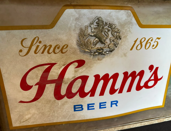 Metal & Plastic Hamm’s Beer Cold Beer Sign