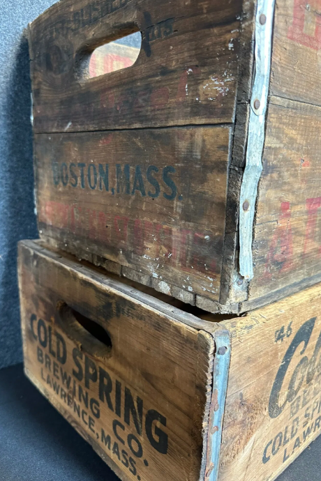 Boston Ale Beer & Cold Spring Beer Ales Brewing Co Wood Shipping Crates
