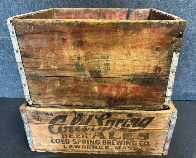 Boston Ale Beer & Cold Spring Beer Ales Brewing Co Wood Shipping Crates