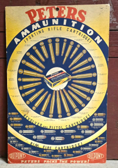 Peters Ammunition DuPont Peters Packs the Power Ammunition Cartridges Cardboard Sign