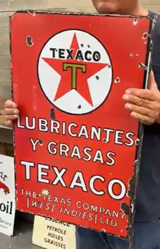 Texaco Lubricantes Y Grasas West Indies DSP Flange Sign