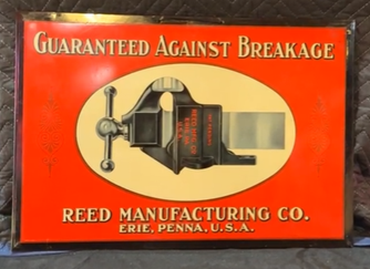 Reed Manufacturing Company Guaranteed Against Breakage Erie Penna TOC Sign