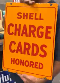 Shell Gasoline Charge Cards Honored DSP Sign