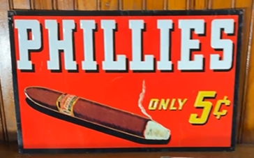 Phillies Cigars Only 5 Cents SST Sign