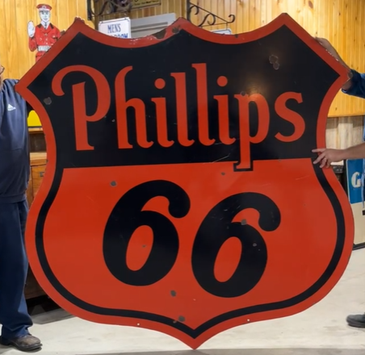 Phillips 66 Gasoline Die Cut Shield DST Pole Sign
