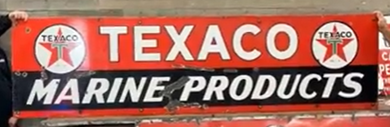 Texaco Marine Products Double Logo White T SSP Sign