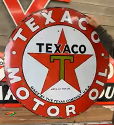 Texaco Motor Oil Black T 42 Inch SSP Sign