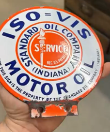Standard Oil Company ISO=VIS Motor Oil Lubester Paddle DSP Sign