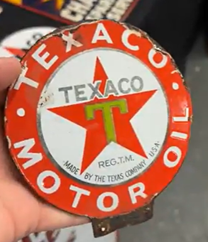 Texaco Motor Oil Black T Lubester Panel DSP Sign