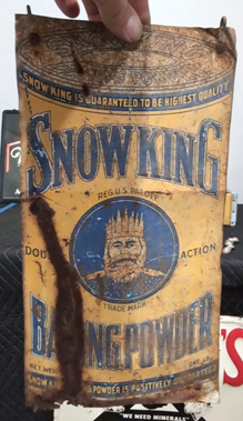 Snow King Baking Powder Embossed SST Hanging Sign