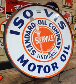 Standard Oil Company ISO-VIS Motor Oil DSP 30 Inch Sign Indiana
