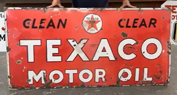 Texaco Motor Oil Clean Clear Black T SSP Sign