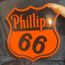 Phillips 66 Orange Shield DSP Die Cut Sign