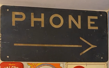 Phone with Arrow Single Sided Aluminum Sign