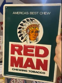 Red Man Chewing Tobacco America’s Best Chew SST Embossed Sign