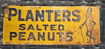 Planters Salted Peanuts with Mr Peanut SST Embossed Sign