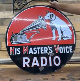 RCA His Master’s Voice Radio 30 Inch DSP Sign