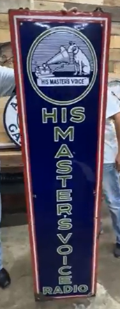 RCA His Master’s Voice Radio SSP Vertical Sign