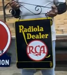 RCA Radiola Dealer DSP Hanging Sign with Bracket