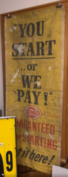 Sohio You Start or We Pay Cloth Banner