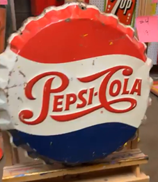 Pepsi-Cola Single Dot Bottle Cap SST Sign
