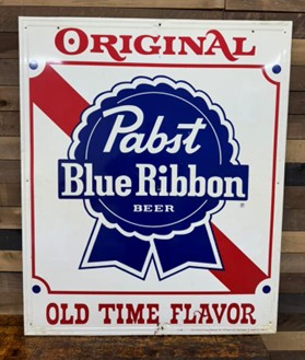 Pabst Blue Ribbon PBR Original Old Time Flavor SST Self Framed Sign