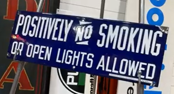 Positively No Smoking or Open Lights Cobalt Blue SSP Sign