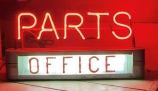 Parts Office Light Up Glass Sign