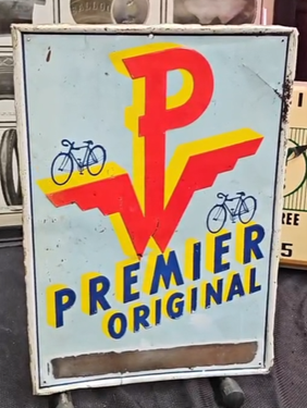 Premier Original Bicycles Embossed SST Self Framed Sign