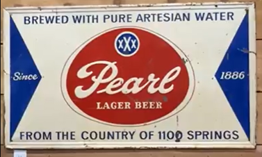 Pearl Lager Beer Brewed with Pure Artesian Water SST Embossed Sign