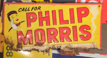 Phillip Morris Cigarettes Embossed SST Sign