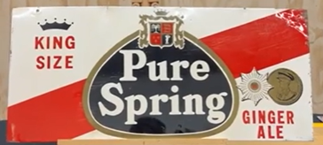 Pure Spring Ginger Ale King Size SST Sign