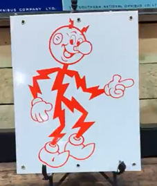 Reddi Kilowatt Red on White SSP Sign