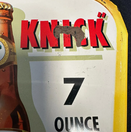 Knickerbocker Beer TOC Embossed Sign