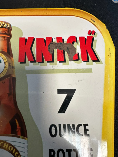 Knickerbocker Beer TOC Embossed Sign