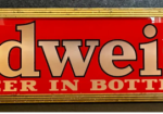 Budweiser Beer In Bottles Glass Faced Light-Up Hanging Sign