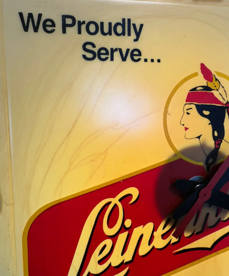 Leinenkugel’s Beer Advertising Plastic Lighted Advertising Bar Clock