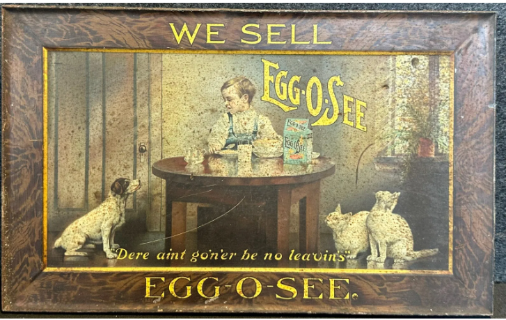 We Sell Egg-O-See SST Lithograph Wood Grain Sign