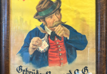 Schmalzlerfranzl Gebruder Bernard A.G. Regensburg German Tobacco Sign with Original Frame