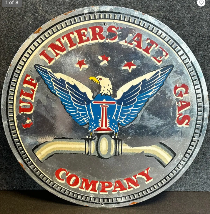 Gulf Interstate Gas Company Aluminum 14″ Round Sign