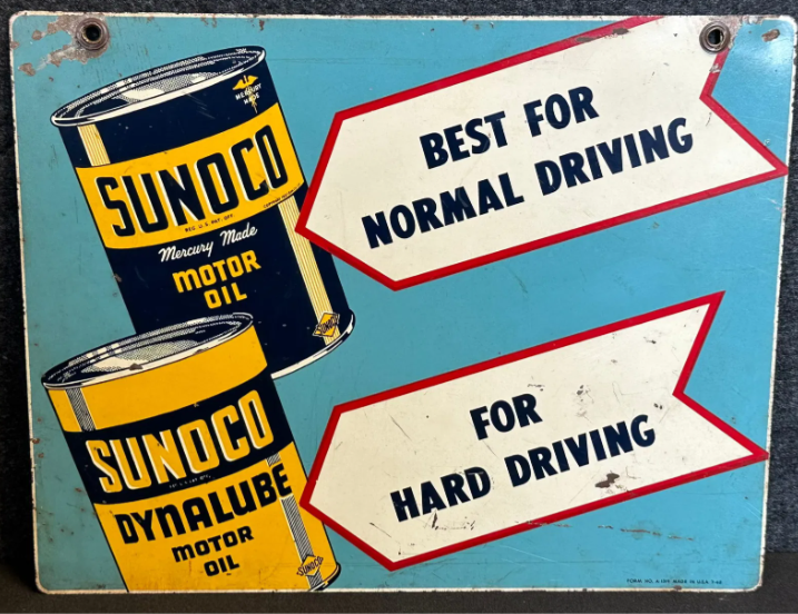 Sunoco Motor Oil DST 1948 Hanging Sign