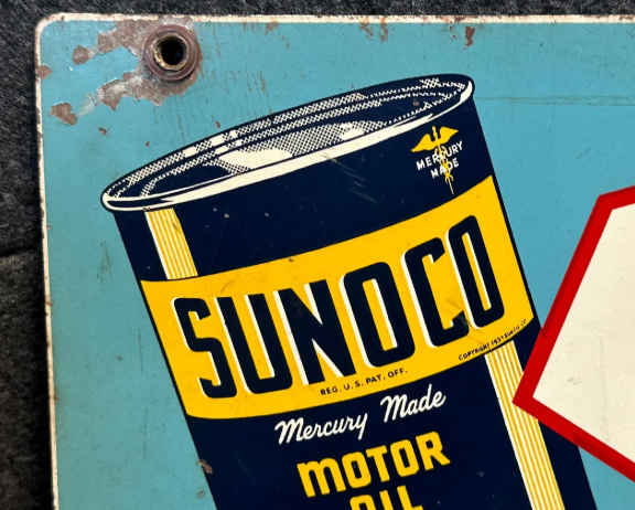 Sunoco Motor Oil DST 1948 Hanging Sign